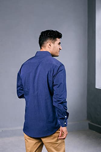 Image of SHIRT THEORY Check Cotton Full Sleeves Casual Shirt for Men II Solid Premium Cotton Shirt II Stylish Shirt for Men II Men Casual Shirt II