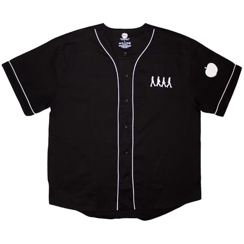 Maillot de baseball The Beatles unisexe vêtement rock noir imprimé Walking Apple au dos