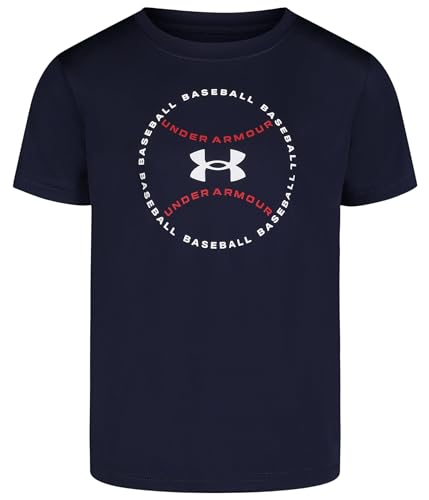 Under Armour Boy's All Baseball Short Sleeve Shirt (Little Kid/Big Kid) Midnight Navy 4 Little Kid