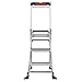 Little Giant Ladders, Jumbo Step, 4-Step, 3 foot, Step Stool, Aluminum, Type 1AA, 375 lbs weight rating, (11904), Gray