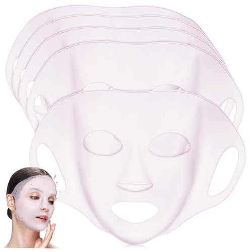 5 Pcs Reusable Silicone Face Masks, Moisturizing Mask Holders for Skincare, Comfortable