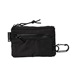 Thread Wallets Pouch Wallet – Compact Zip Wallet with Clear ID Window, Coin & Card Pockets, and Key Stash – Lightweight Rip-Stop Travel Wallet for Men & Women (Black)