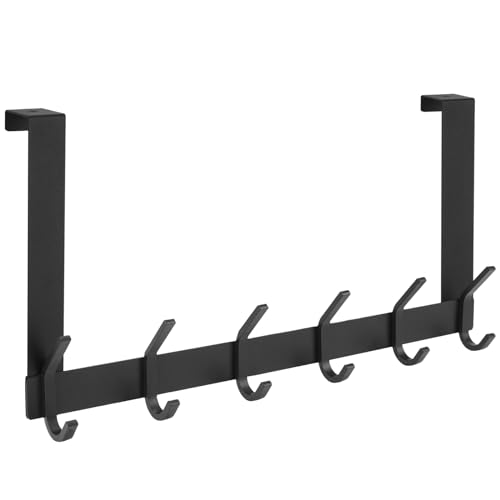 TICONN Over The Door Hooks, 6 Heavy Duty Dual Coat Rack