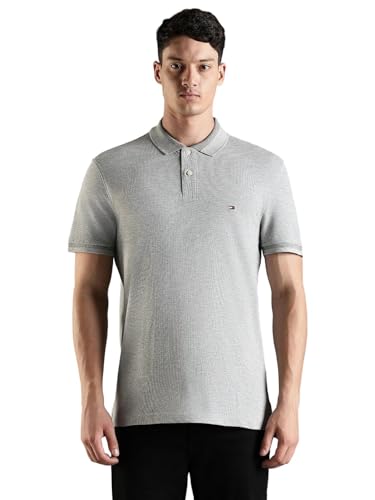 Image of Tommy Hilfiger Solid Regular Fit Cotton Polo T-Shirt