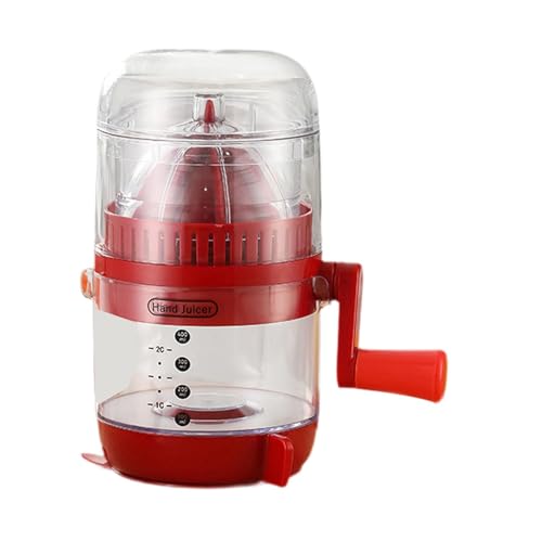 JISADER Exprimidor de manual con tapa antipolvo, versátil para acampadas, ligero y resistente, 12,5 x 20,5 cm, 400 ml, Rojo