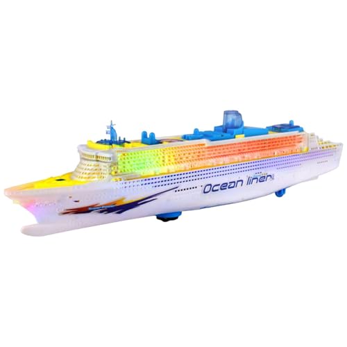Générique Jouet Bateau De Croisière - Bateau De Croisière Coloré Liner, Jouet De Électrique avec Lumière LED Clignotante Et Son | Décorations Nautiques Voyage...