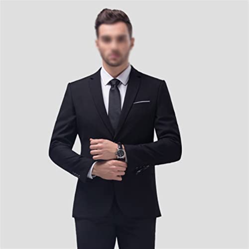 Black Men's Suit Set Formal Jacket Pants Slim Men Suits Business Tuxedo 2 Piece Wedding3
