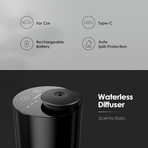 Airversa AN6BUS Waterless Diffuser For Essential Oil Nebulizer Battery Operated Mini Scent Air Machine Aromatherapy Atomizing Diffuser 1/2/3H/Continous Mode 3 Mist Level thumb #1