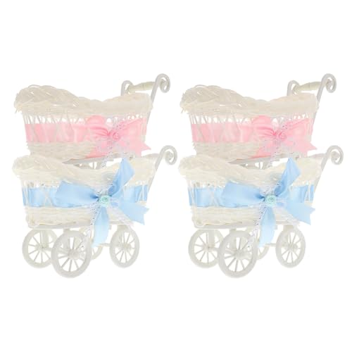 Chariots légers décoratifs pour centre de table de baby shower et baptême