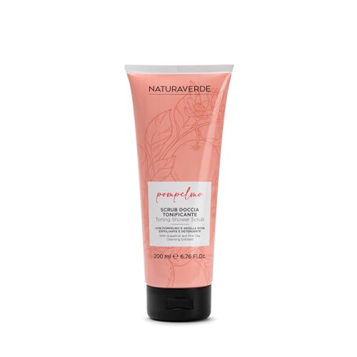 NATURAVERDE | Scrub Corpo Doccia Tonificante e Esfoliante al Pompelmo e Argilla Rosa, 200 ml