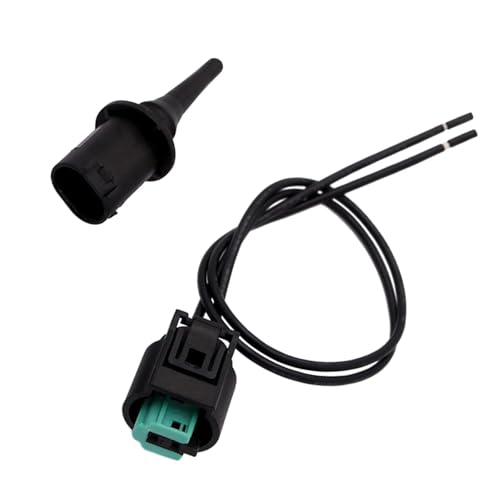 winterrock 2PCS Outer Ambient Air Temperature Sensors Waterproof Outside Ambient Air Temperature Sensor and Plug Kit Replace OEM#0075421318 0005428418 5S11829 Compatible with Mercedes-Benz(Black)