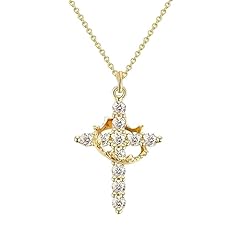 Gold - Cross Crown Necklace For Women