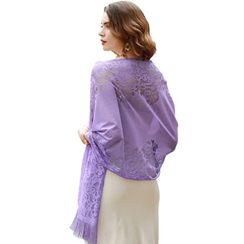 RIIQIICHY Shawls and Wraps for Evening Dresses Scarfs for Women Pashmina Wedding Formal Shawl Purple-1