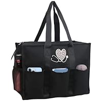 ABAMERICA Krankenschwestertasche für die Arbeit, Stilltasche, mehrere Taschen, wasserdicht, mit Reißverschluss, klinische Tasche für Stillstudenten, B23 - Krankenschwester schwarz mit