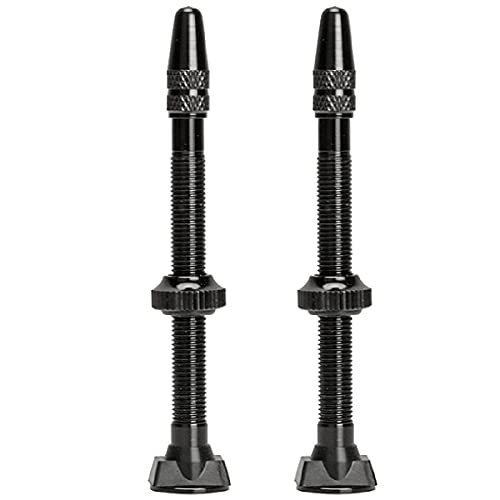 TRIWONDER Valves de Vélo Tubeless 40 mm 60 mm Tige de Valve 2 Pièces pour Vélo de Route VTT Pneus Tubeless (Noir - 60 mm)