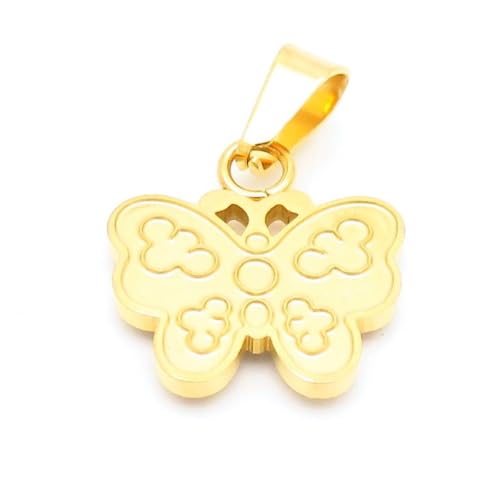 Bungsa Anhänger Schmetterling goldfarben aus Edelstahl Kinder
