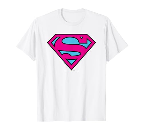 Image of Superman Pink and Blue Logo T-Shirt