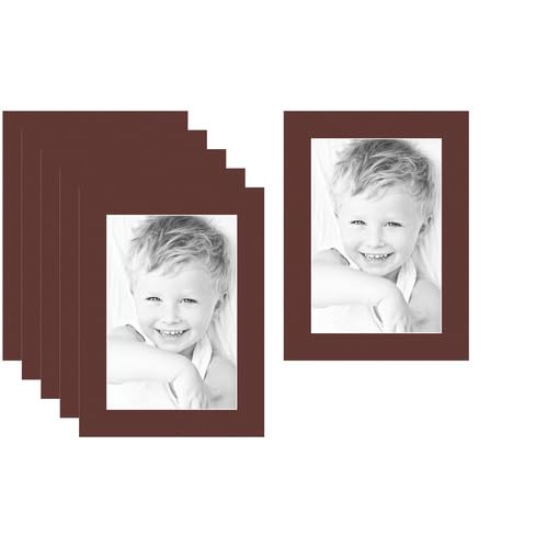 8x12 Maroon/Maroon Custom Mat for Picture Frame with 4x8 Opening Size (Mat Only, Frame NOT Included) - 6 Pack