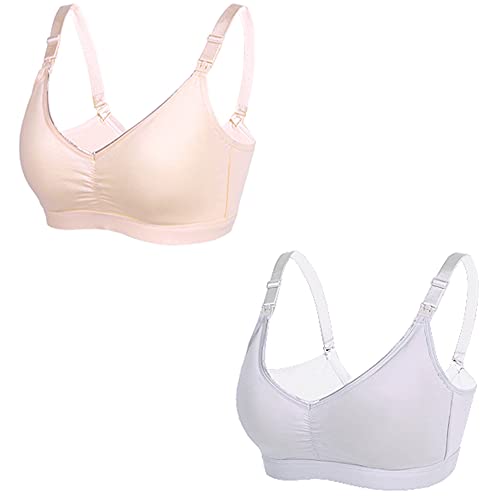 Soutien-gorge d'allaitement sans couture WENJUN col en V lot de 2 pour femme enceinte