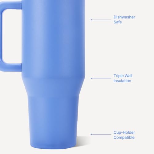 Image of HydroJug Traveler 32oz, Insulated Tumbler with Handle & Straw, Light Blue