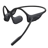 MONODEAL Open Ear Headphones with Mic, AptX-Adaptive/Low Latency Bluetooth Headset, 96 kHz/24bit Hi-Res Audio, Wireless Air Conduction Headphones w/Boom Microphone Noise Cancelling Mute Button
