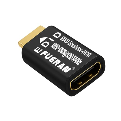 FUERAN HDMI edid Emulator Adapter emulators Reliable Pass-Through for Video Splitters Extenders AV Receivers Plug & Play (1920X1080@120/144Hz(HDR))