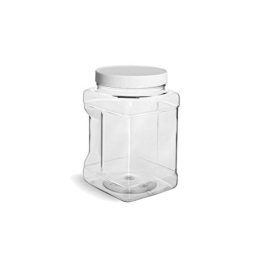 TFD Supplies Aufbewahrungsbehälter aus Kunststoff mit Deckel, EZ Grip, 1,8 l, 1,8 l, transparente Kunststoff-Aufbewahrungsdosen mit weißem Drehdeckel, 12 Stück Cover