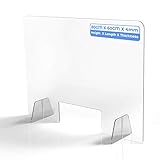 60 x 80cm Mampara Metacrilato Mostrador 4mm Pantalla Protección Mostrador Mampara Protectora de Metacrilato Transparente para Escritorio de Oficina Colegios Supermercados Farmacias Tiendas