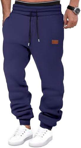 NEMXCE Jogginghose Herren Baumwolle Trainingshose Freizeithose Sporthose Herren Lang Sweatpants mit 3 Taschen