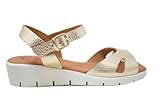 ZAPATONEE Sandalias planas cómodas Tekila 1259 en platino - Mujer color: Platino talla: 36