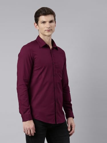 Image of THE SOUL PATROL Men's Casual Regular Fit Full Sleeve Premium Cotton Button-Down Shirt with Single Patch Pocket - Stylish, Classic, Comfortable, and Elegant for Everyday Wear