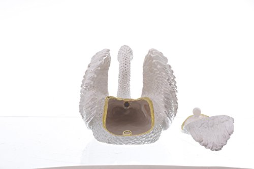 Keren Kopal Large White Swan Trinket Box Decorated With Swarovski Crystals #TOP6