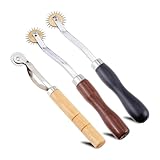 DICOSMETIC 3 Stück 3 Stile Nachzieh Rad Für Nähschnitte Eisen Nachzieh Rad Nachzieh Rad Nähwerkzeug Nadel Nachzieh Rad Pounce Rad Mit Holzgriff