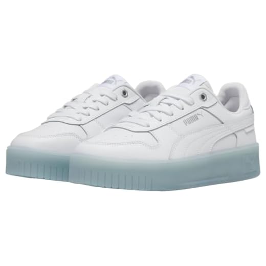 PUMA Tênis feminino Carina Street, Branco-branco-prata, 36