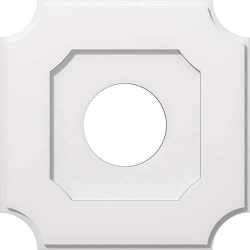 Image of Ekena Millwork CMP18LE-06000 Locke Architectural Grade PVC Contemporary Urethane Ceiling Medallions 18 inchOD x 6 inchID x 10 3 /4 inchC x 1 inchP