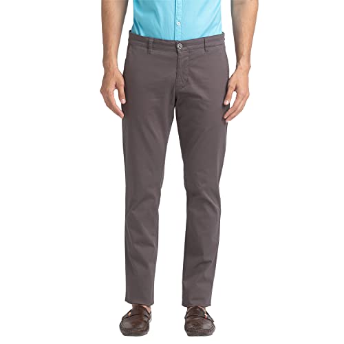 Image of Parx Men's Cotton Blend Print Pattern Low Rise Tapered Fit Flat Front Casual Trouser