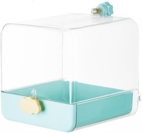 バードバスボックスバードバスケージ、ケージ、バードバスボックスタブシャワー透明オウムバスタブ下引き出し屋内、オウムタイガーリトルサンフックケージバスタブ (C)