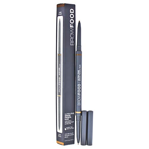 BrowFood Eco Precision 2-Tone Brow Pencil with Refill, Brunette, 0.4g