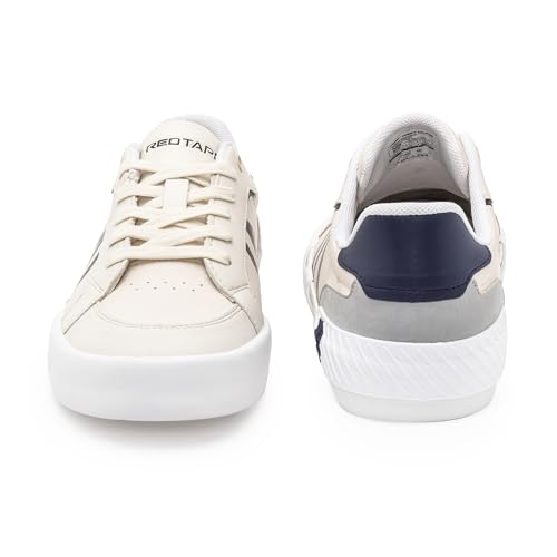 Image of Red Tape Men's Sneakers Off White Pu Round Toe Lace-Up Responsive Sole
