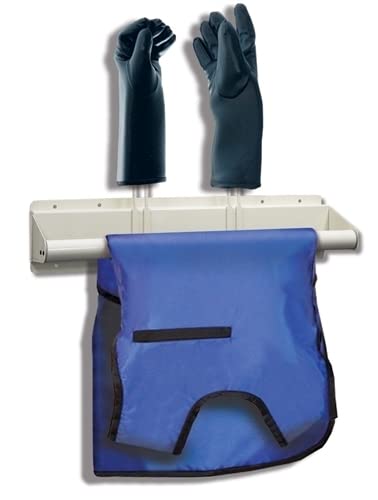 Soportes de pared para delantales de rayos X, estilo barra, 2 soportes para guantes