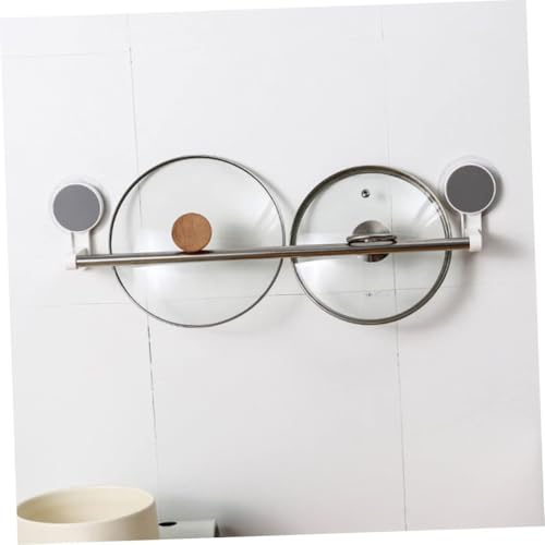Image of GLACIAL Wall Mounted Single Rod Towel Holder Bar - Magic Sticker Napkin Rod Hanger for Bathroom & Kitchen, No-Drill Cloth Rack for Hand Towels, Dish Towels, and Cleaning Rags (Pack of 2)