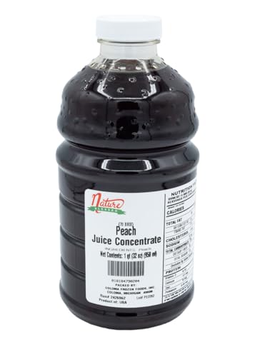 Nature Blessed 100% Pure Peach Fruit Juice Concentrate - 1 Quart (1/32 fl oz bottle), Excellent for Wine Making, Brewing, Distilling, Cider at Home