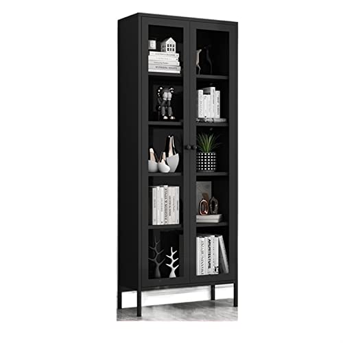 Estantería doble para puerta de armario, estantería multicapa con puerta de cristal, adecuada para sala de estar, estudio, oficina, estanterías (color: 1) (B)