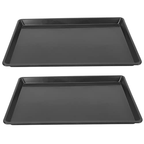 OUNONA 2個 犬の木枠用プラスチックトレー モルモット 鳥のトイレパン 犬ケージトレイ 小さなペットケージ 交換用ケージトレイ フィーダ 鳥かごの底トレイ バニーケージホルダー Black