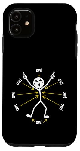 Ow Ow Ow Ow Stickman Figure Humorous Chronic Pain Awareness �X�}�z�P�[�X iPhone 11 �p