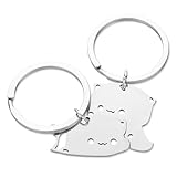 JJUNW Lot de 2 porte-clés en forme de chat mignon, cadeaux de loutre, porte-clés assortis pour couple, puzzle, partenaire, cadeau de couple, amoureux des chats, meilleur ami, pour partenaire de