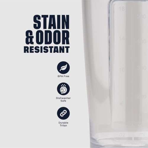 BlenderBottle Pro Series Shaker Bottle, 24-Ounce, Black/Clear