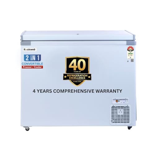 Image of Rockwell 350SDU 5 Star Single Door Convertible Deep Freezer | Fast Cooling, Low Power Consumption, 4 Year Warranty, Energy Efficient, Ideal for Small Families, Space-Saving Design