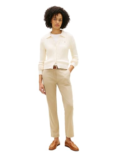 Image of Tommy Hilfiger Women's Twill Slim Chino Pants with Stretch Mid Rise Ankle Pants