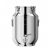 ★Bidon Alimentaire Inox - Étanchéité optimale :seau inox alimentaire avec couvercle Joint en silicone intégré pour une étanchéité parfaite. pot a lait inox bidon Trois boucles de fermeture empêchent tout déversement accidentel. L'étanchéité à l'air et aux liquides protège le contenu de presque tout.